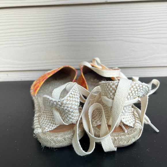 J. Crew Women's Printed Canvas Anke-Wrap Espadrilles Sz. 9 Style BH001 - Picture 12 of 13